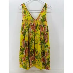 Anthropologie Plenty by Tracy Reese Yellow Floral Dress size Medium
